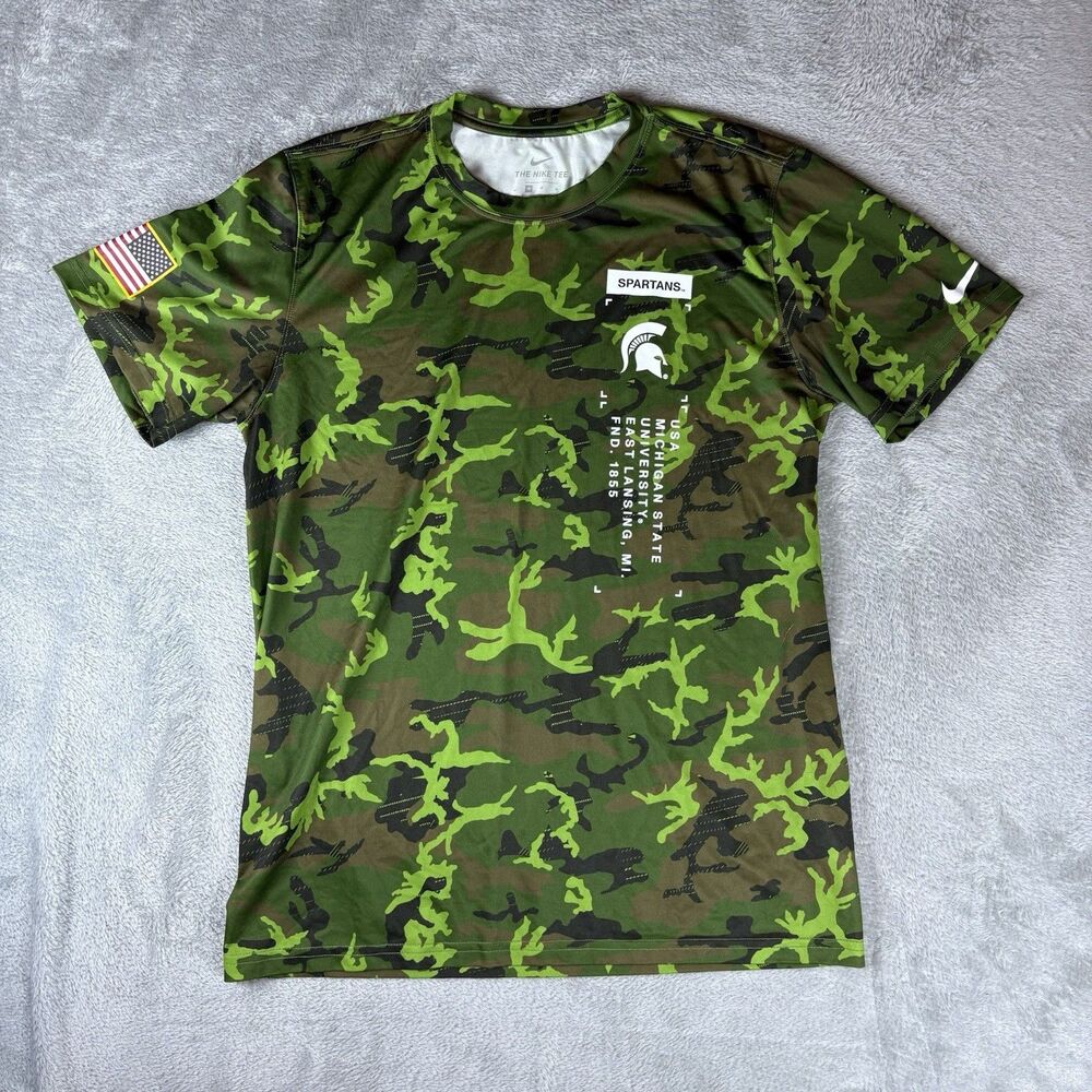 Nike Michigan State Salute to Service Shirt Men's Medium Green Spartans MSU